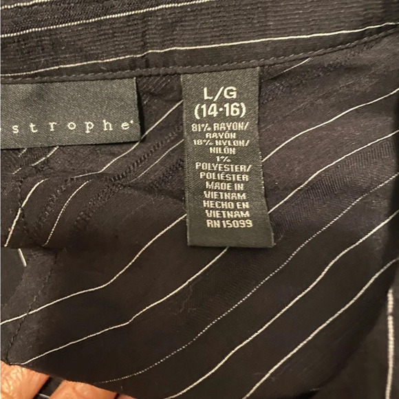 APOSTROPHE Black Silver fit flare Dress, Belted, Collar, Button Front, Roll Tab - Picture 8 of 8